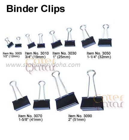 Binder Clip Size Chart