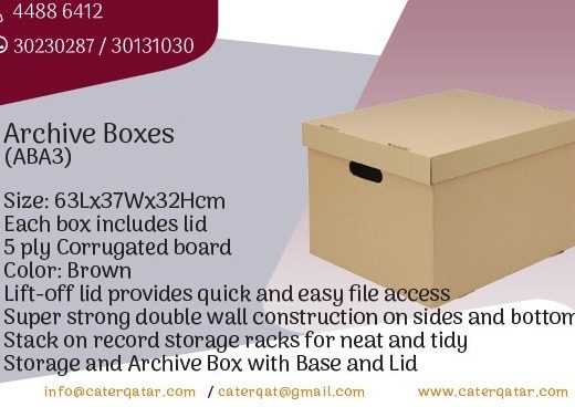 10 x A4 STRONG ARCHIVE BOXES INTEGRATED LID GENERAL Qatar