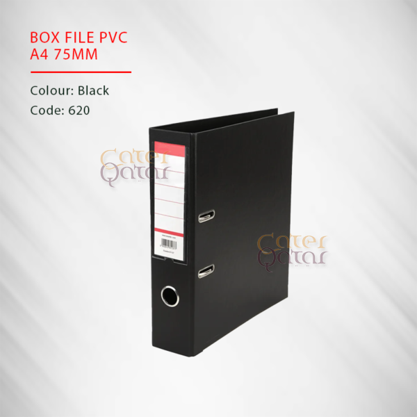 BOX FILE PVC A4 75MM BLACK