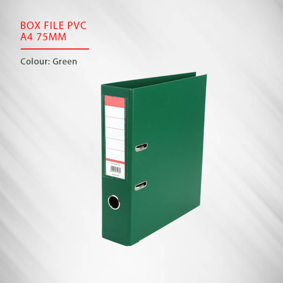 BOX FILE PVC A4 75MM GREEN