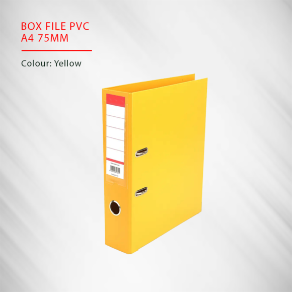 BOX FILE PVC A4 75MM YELLOW
