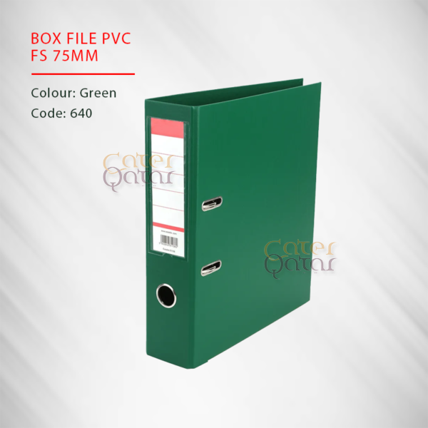 BOX FILE PVC FS 75MM GREEN