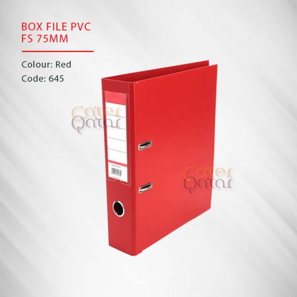 BOX FILE PVC FS 75MM RED