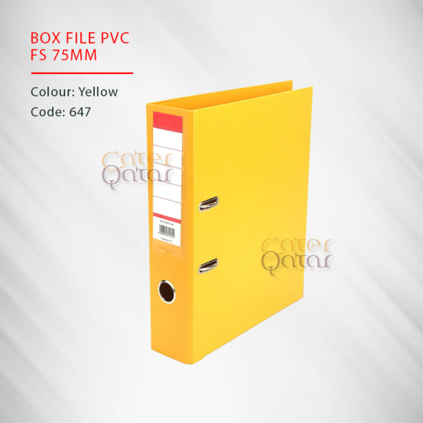 BOX FILE PVC FS 75MM YELLOW