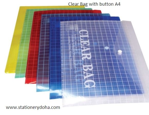 Clear bag A4 with button