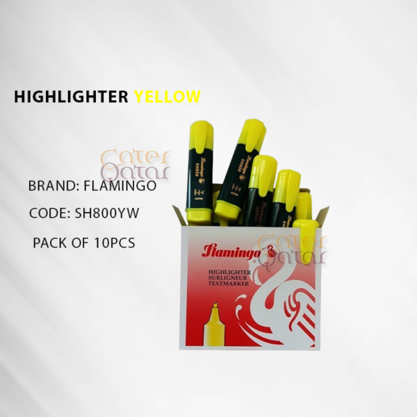 HIGHLIGHTER 10PC YELLOW FLAMINGO