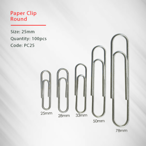 PAPER CLIP 25MM ROUND