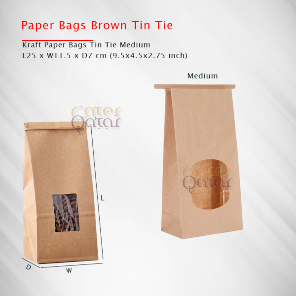 Paper bag brown Tin Tie Medium