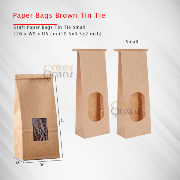 Paper bag brown Tin Tie Small