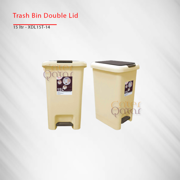 TRASH BIN 15L DOUBLE LID XDL15T-14