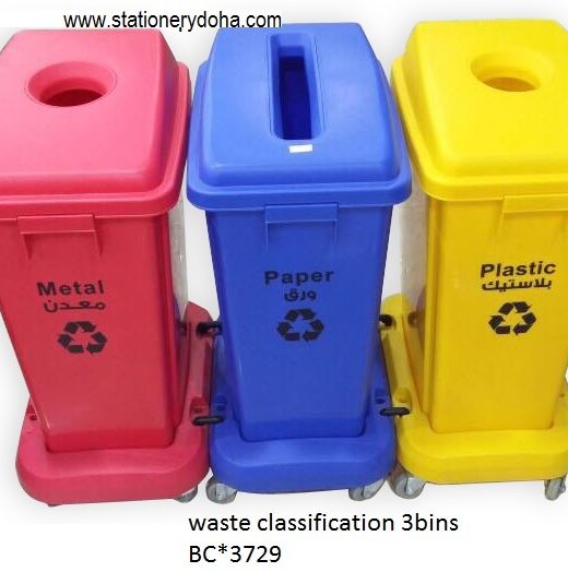 Waste Classification station bins www.stationerydoha.com