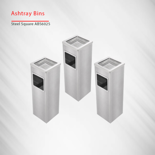 ashtray bin square s-steel 5206