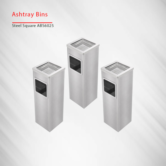 ashtray bin square s-steel 5206