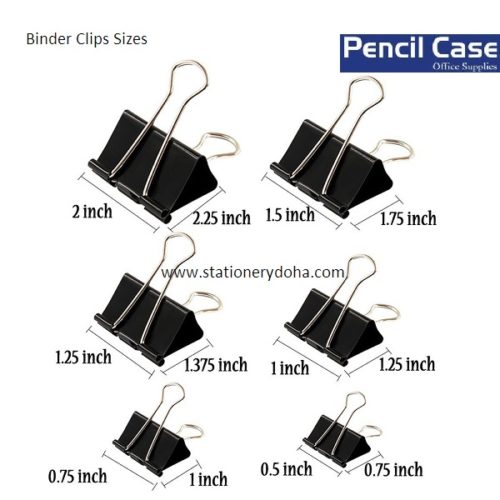 binder clip sizes www.stationerydoha.com
