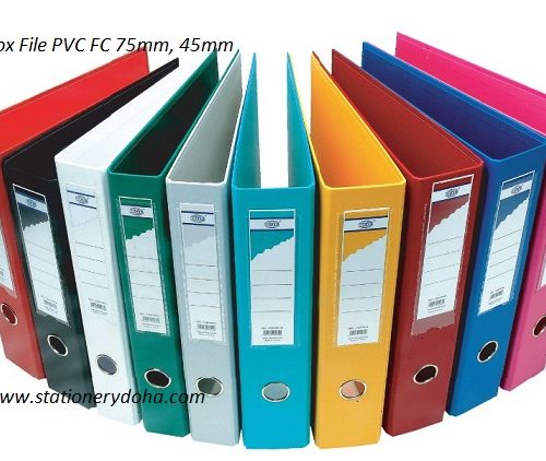 Box File PVC FC 75mm www.stationerydoha.com