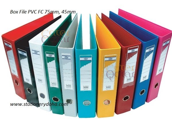 Box File PVC FC 75mm www.stationerydoha.com