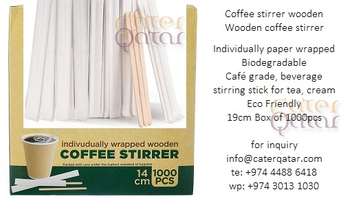 coffee stirrer 19cm paper wrapped www.cateqatar.com