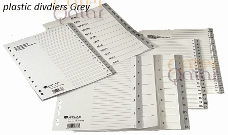 dividers plastic grey www.stationerydoha.com