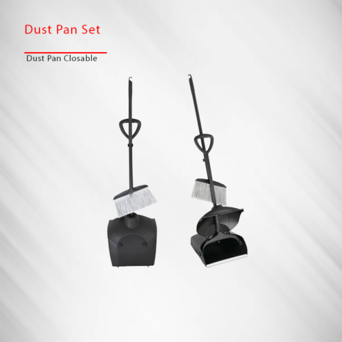 Dust Pan and Brush Closable Long Handle وعاء غبار بمقبض طويل قابل للإغلاق