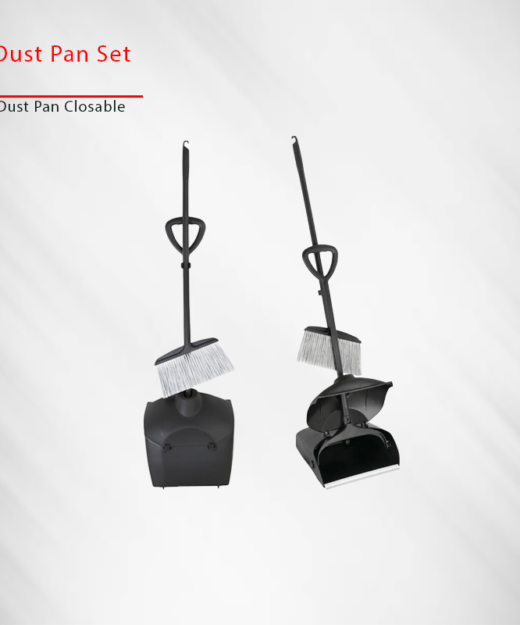 Dust Pan and Brush Closable Long Handle وعاء غبار بمقبض طويل قابل للإغلاق