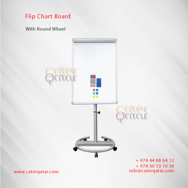 flip chart board with round wheel FRW1070 www.caterqatar.com