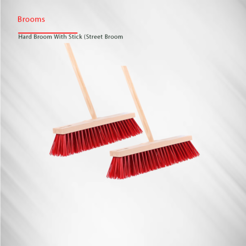 Hard Broom with Stick Street Broom مكنسة صلبة بالعصا