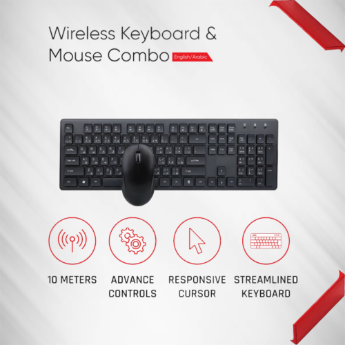 مجموعة لوحة مفاتيح وماوس لاسلكية Wireless Keyboard with Mouse