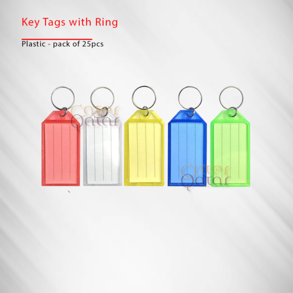 key tags plastic with ring medium