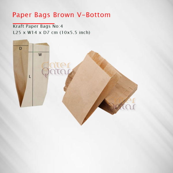 paper Bags Brown V-Bottom No-4-1