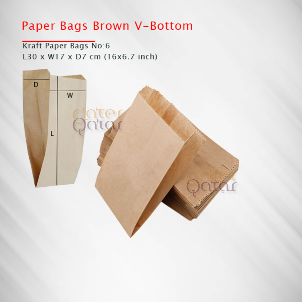 paper Bags Brown V-Bottom No-6-1