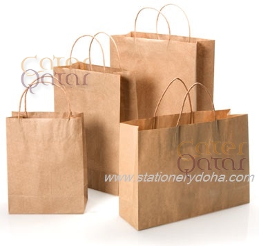 Paper Bag brown with handle – Cater Qatar