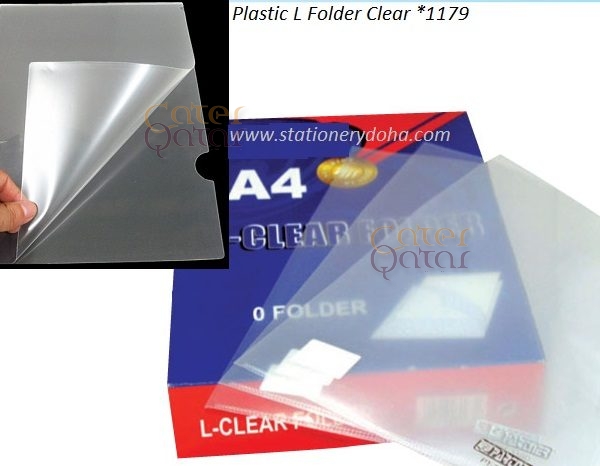plastic L Folder clear www.stationerydoha.com