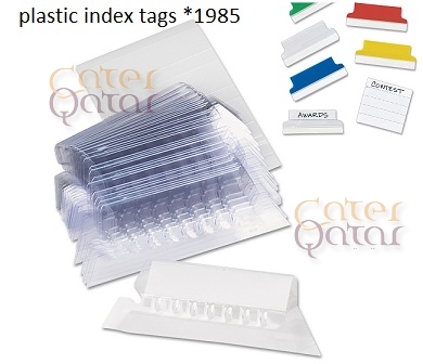 Index plastic Tags clear CODE: 1985 www.stationerydoha.com
