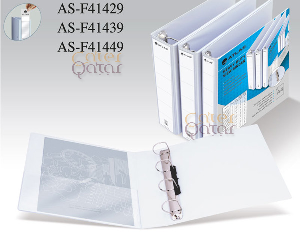 Ring binder 4D white with pocket www.stationerydoha.com