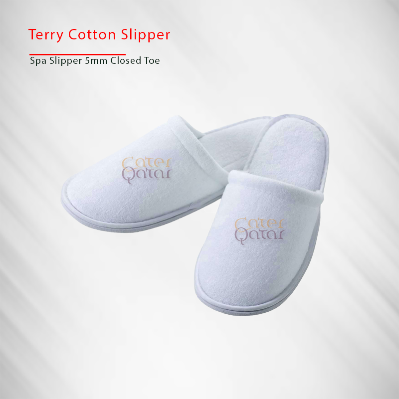 Terry Cotton Slippers Close Toe Cater Qatar