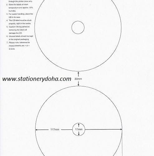 CD/DVD Sticker Labels