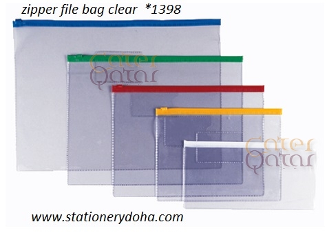 Zipper file bag clear www.stationerydoha.com