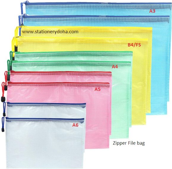 zipper file bag Mesh Transparent A4