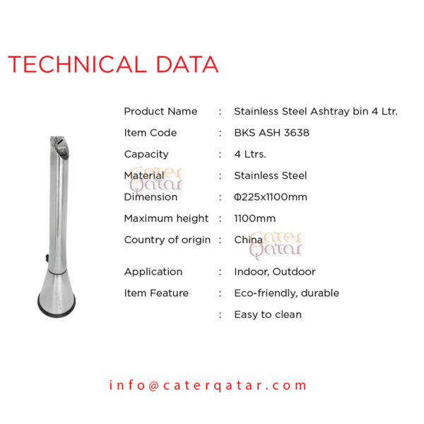 steel Ashtrays ASH3638 www.caterqatar.com