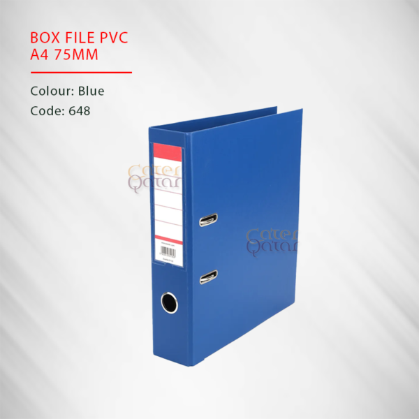 Box File PVC 75mm Blue