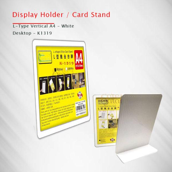 Sign Holder A4 white L Shape