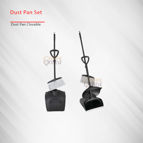 Dust Pan and Brush Closable Long Handle وعاء غبار بمقبض طويل قابل للإغلاق