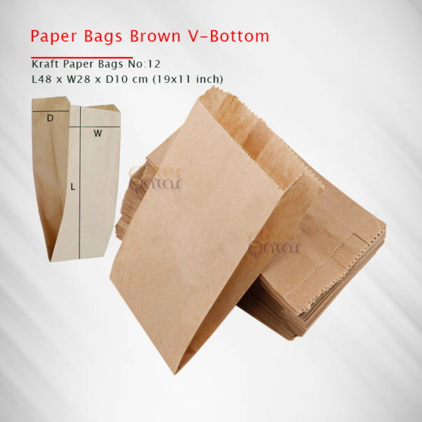 Paper Bag Brown V-Bottom - Image 7