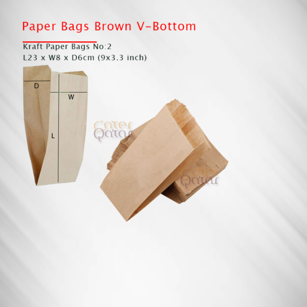 Paper Bag Brown V-Bottom - Image 2