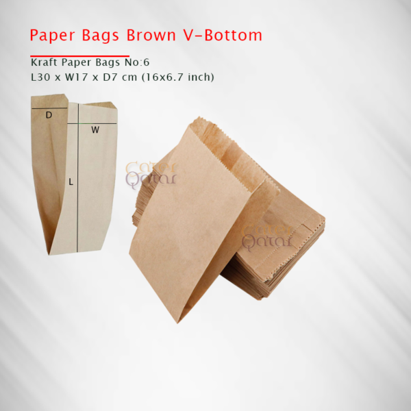 Paper Bag Brown V-Bottom - Image 4