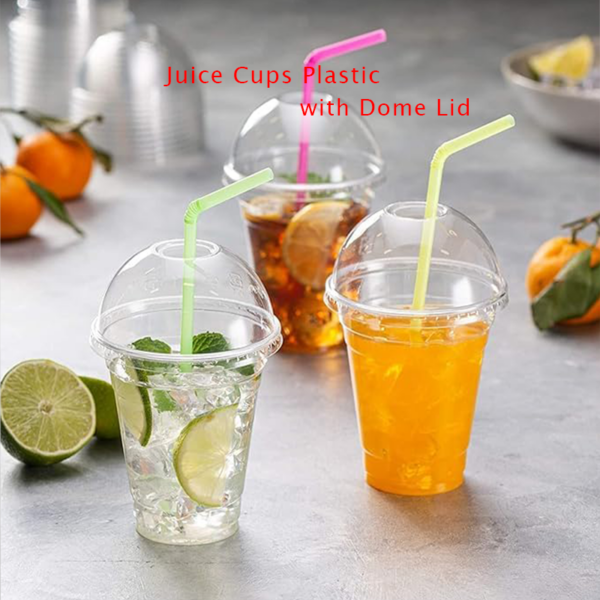 Plastic Cups Clear with Dome Lid Qatar