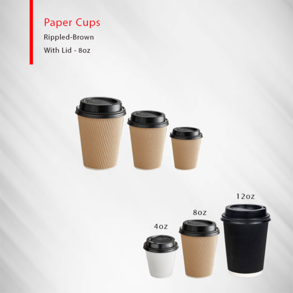 Coffee cups Double wall Rippled Brown - Image 4