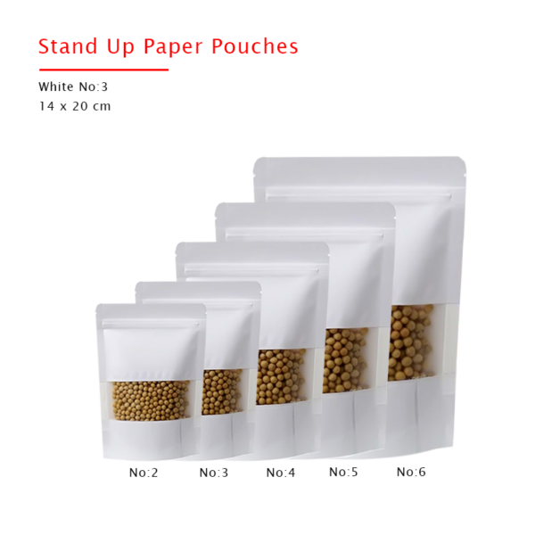 Paper Pouch White Stand Up - Image 4
