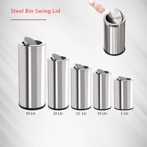 Steel bin with swing lid Qatar