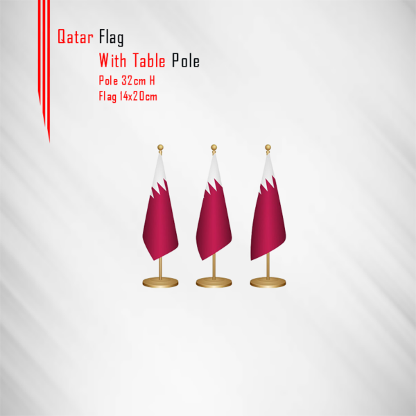 Qatar Flags With Pole Small in Qatar